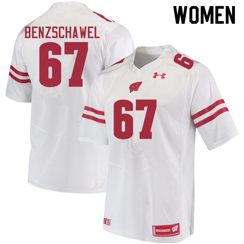 Wisconsin Badgers Women's #67 JP Benzschawel NCAA Under Armour Authentic White College Stitched Football Jersey EN40F38RQ